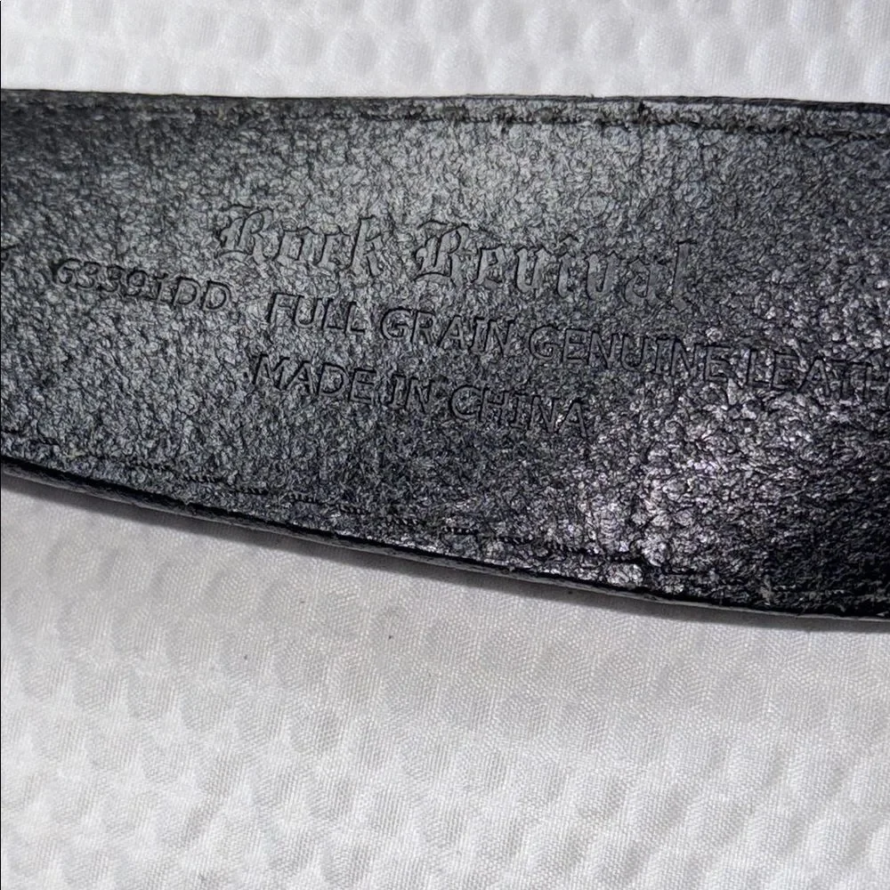 Rock Revival Black Full Grain Leather Belt Size 34